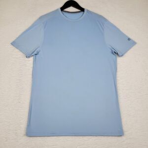 Champion Shirt‎ Mens Medium Light Blue Short Sleeve Logo Active Stretch